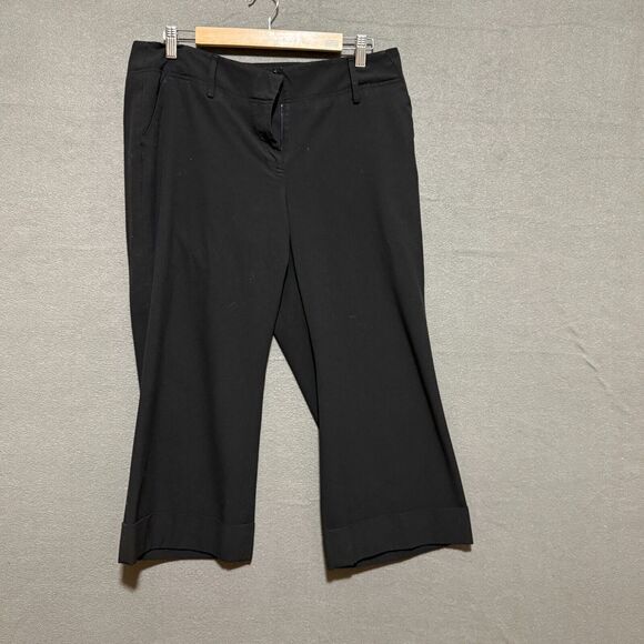 Michael Michael Kors Crop Dress Pants Size 12 Black Career Style Polyester - Picture 1 of 6